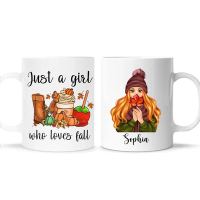 Just A Girl Who Loves Fall - Personalized Mug