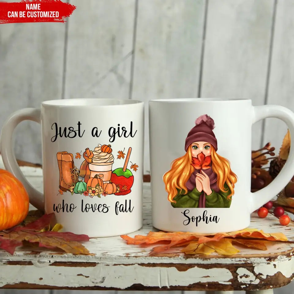 Just A Girl Who Loves Fall - Personalized Mug