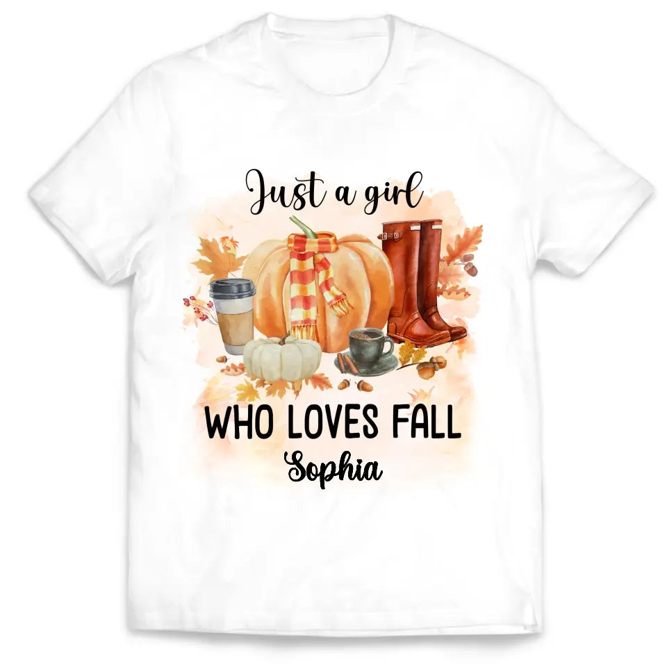 Just A Girl Who Loves Fall - Personalized T-Shirt