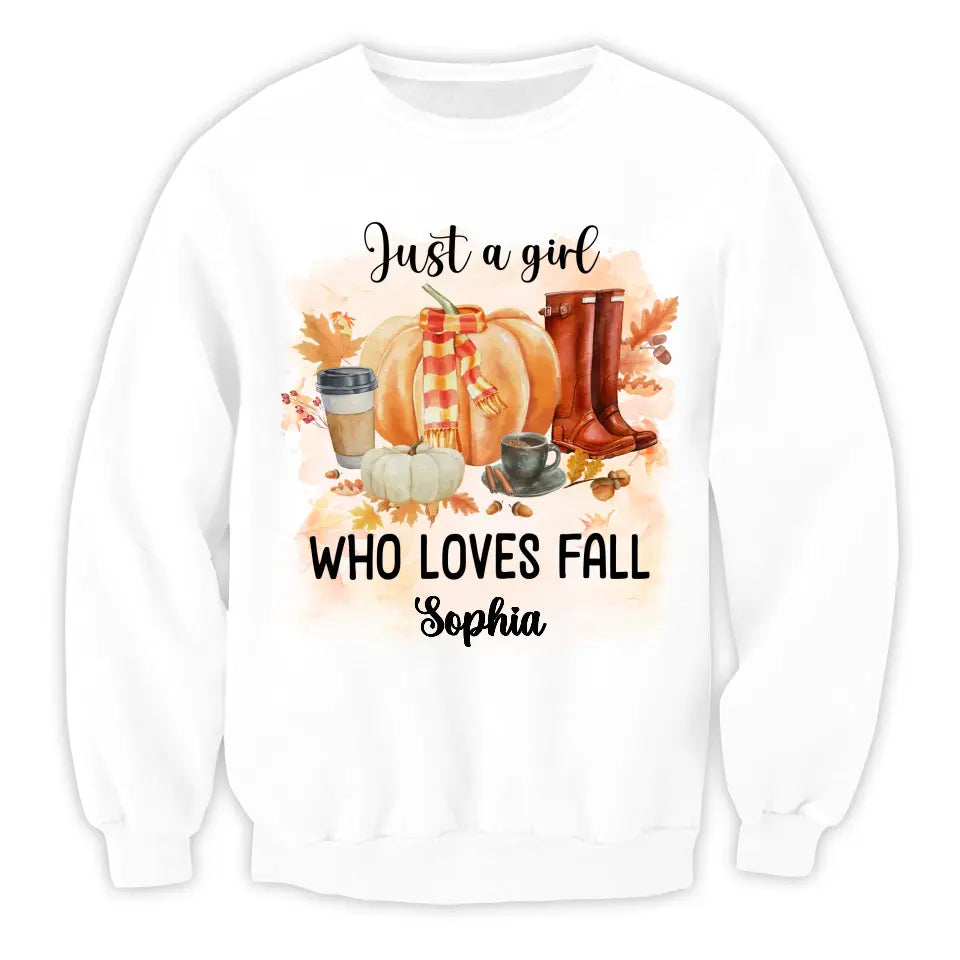 Just A Girl Who Loves Fall - Personalized T-Shirt