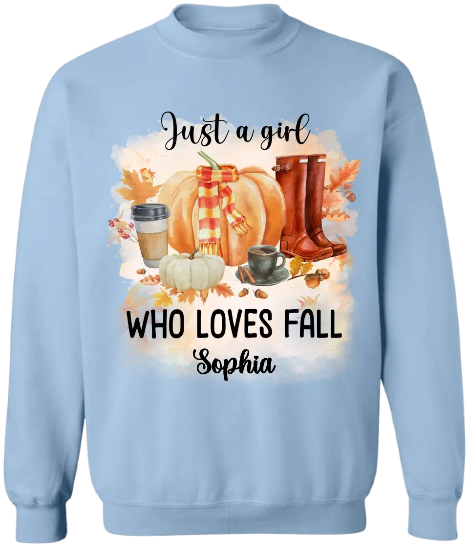 Just A Girl Who Loves Fall - Personalized T-Shirt
