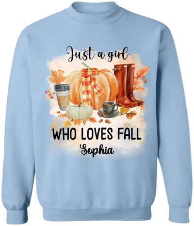 Just A Girl Who Loves Fall - Personalized T-Shirt