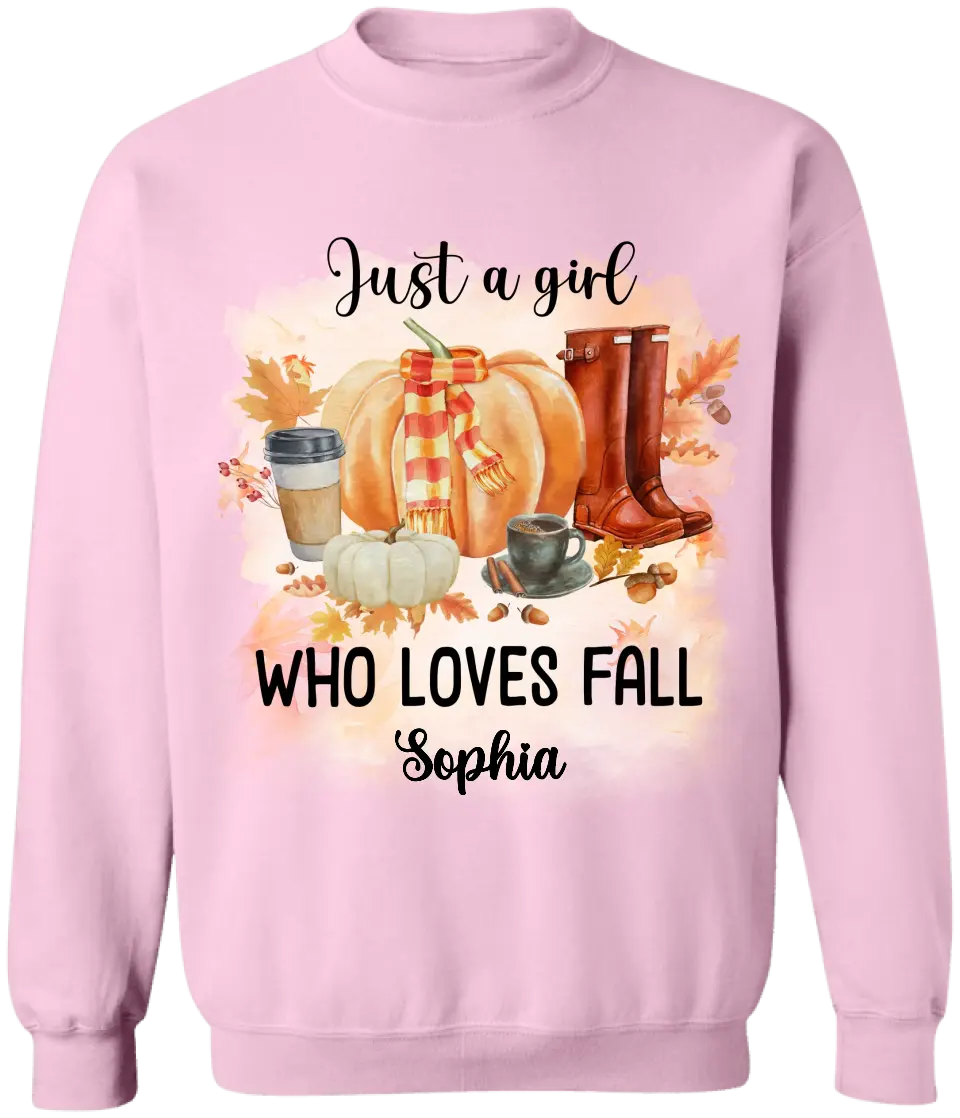 Just A Girl Who Loves Fall - Personalized T-Shirt