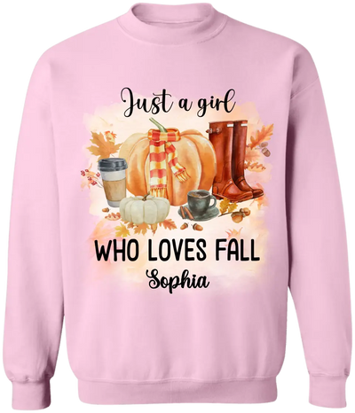 Just A Girl Who Loves Fall - Personalized T-Shirt