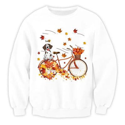 Dog Fall Bicycle - Personalized T-Shirt, Gift For Dog Lovers