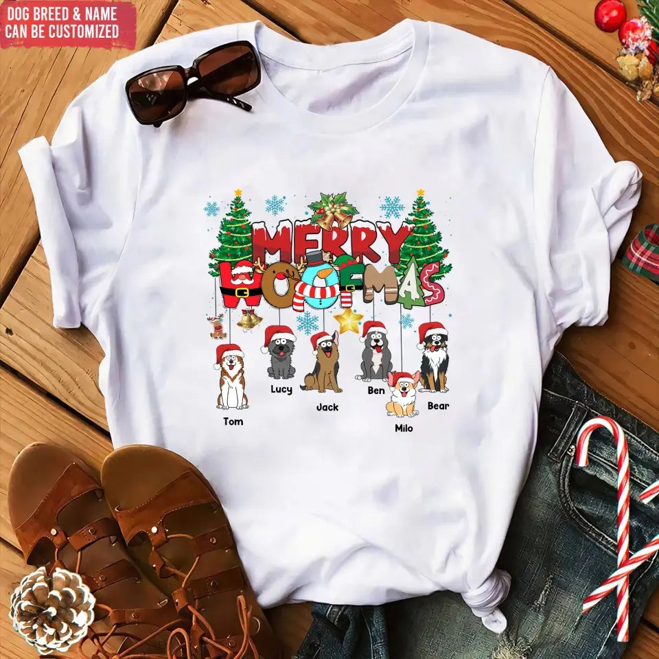 Merry Woofmas - Personalized T-Shirt, Gift For Christmas