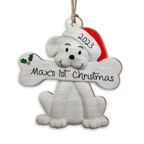 1st Christmas - Personalized Wooden Ornament, Gift For Dog Lover, Gift For Christmas