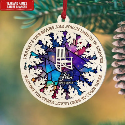 Perhaps The Stars Are Porch Lights In Heaven - Personalized Suncatcher Ornament, Memorial Gift