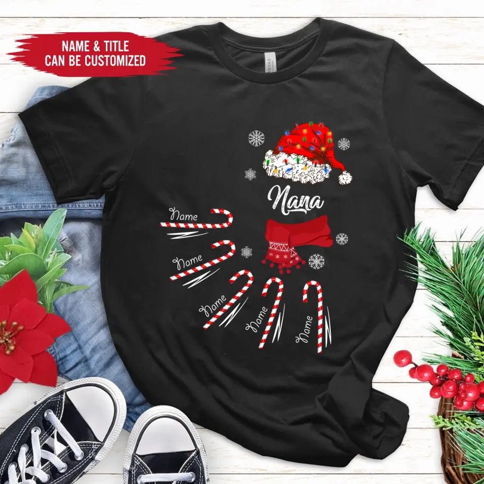 Snowman Candy Christmas - Personalized T-Shirt