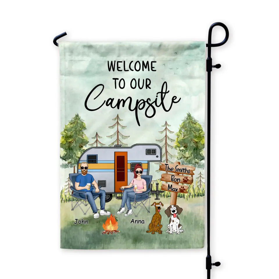 Welcome To Our Campsite - Personalized Garden Flag, Gift For Camping Lover