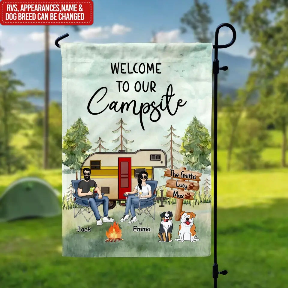 Welcome To Our Campsite - Personalized Garden Flag, Gift For Camping Lover