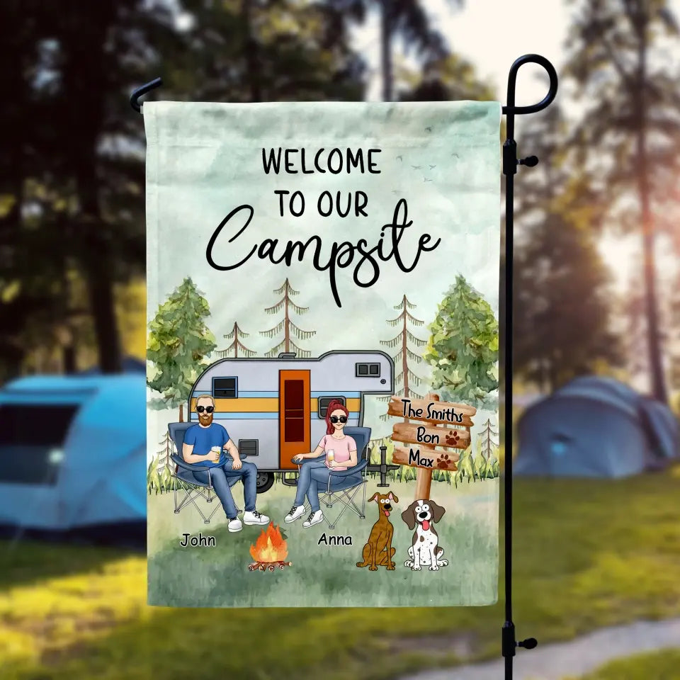 Welcome To Our Campsite - Personalized Garden Flag, Gift For Camping Lover