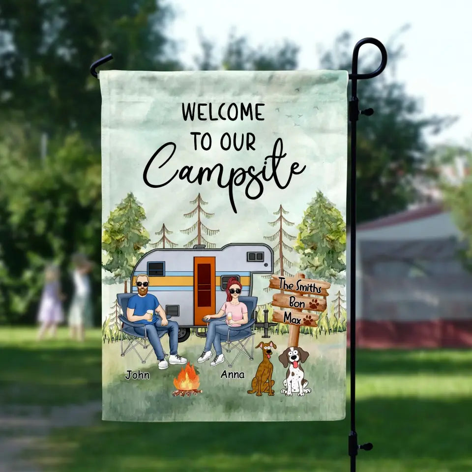 Welcome To Our Campsite - Personalized Garden Flag, Gift For Camping Lover