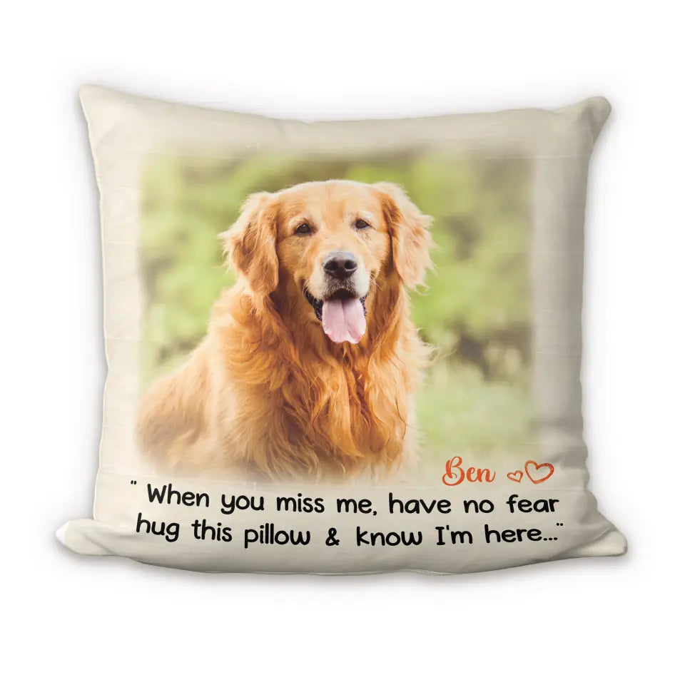 When You Miss Me - Personalized Pillow, Pet Loss Gift