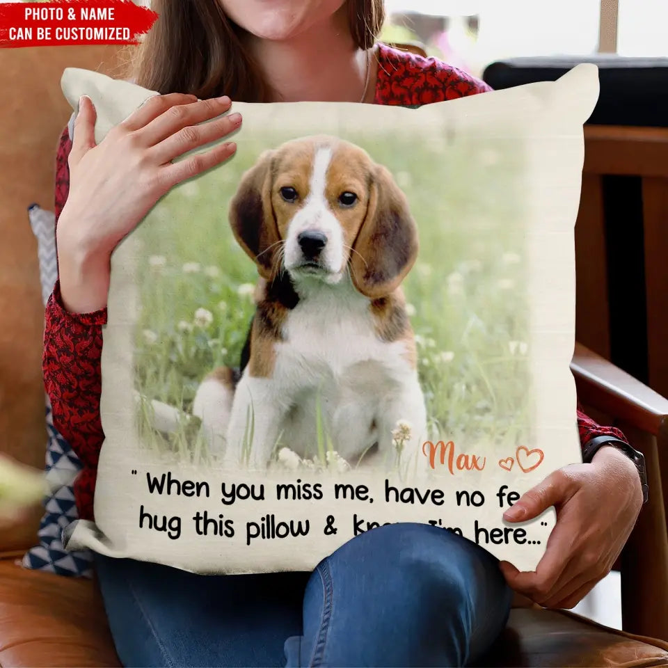 When You Miss Me - Personalized Pillow, Pet Loss Gift