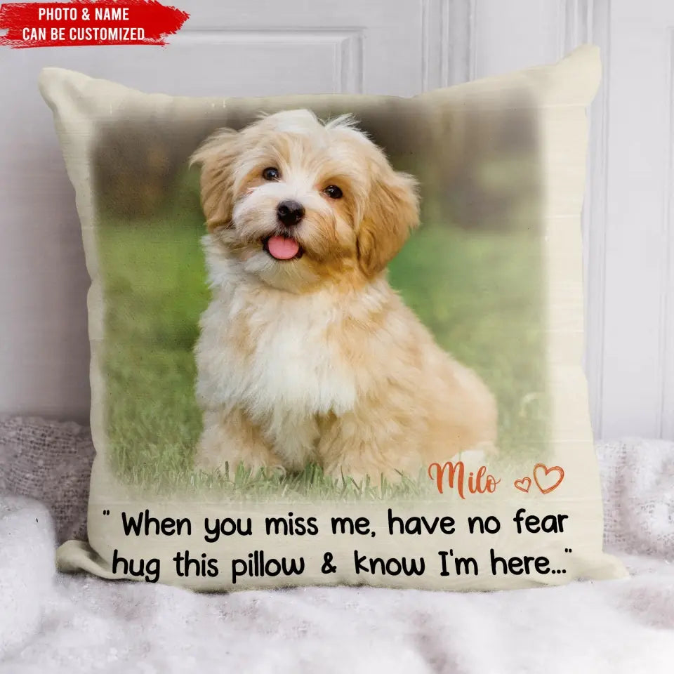 When You Miss Me - Personalized Pillow, Pet Loss Gift