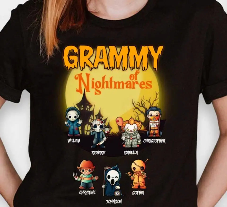Custom Family Scary Night - Personalized T-Shirt, Halloween Gift