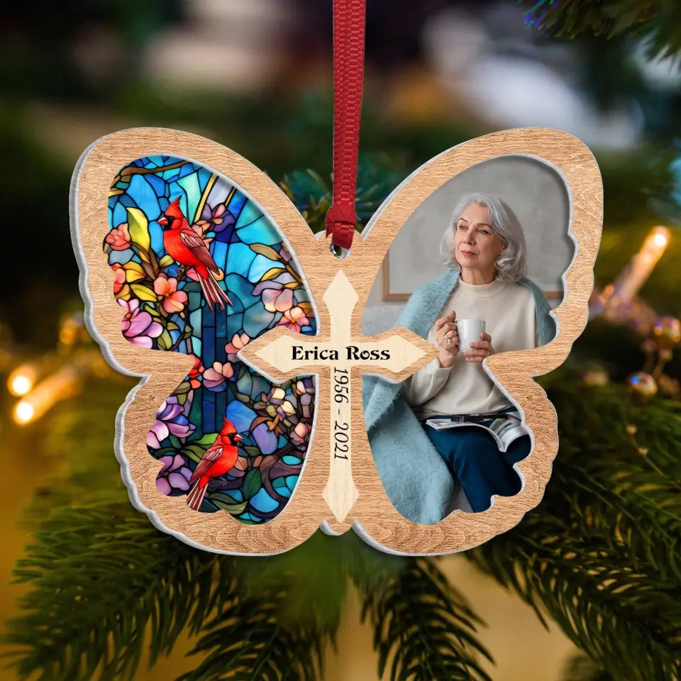 Memorial Butterfly - Personalized Suncatcher Ornament