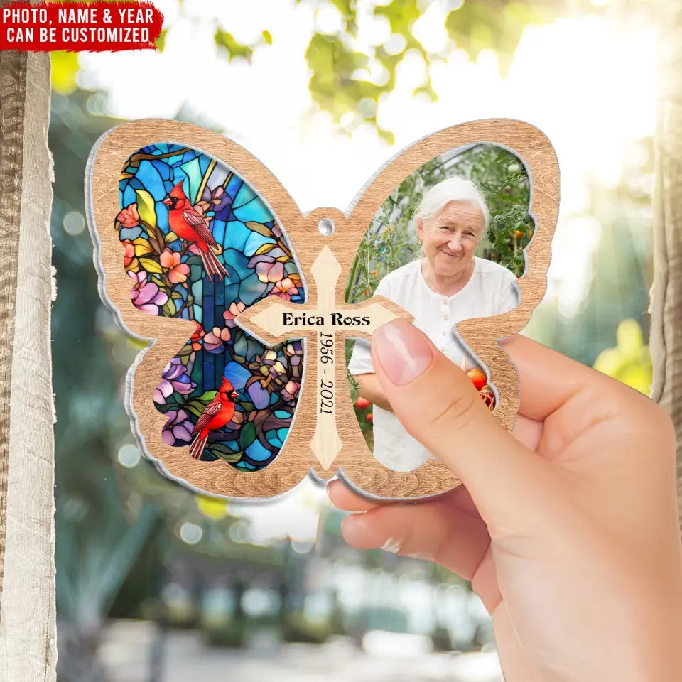 Memorial Butterfly - Personalized Suncatcher Ornament