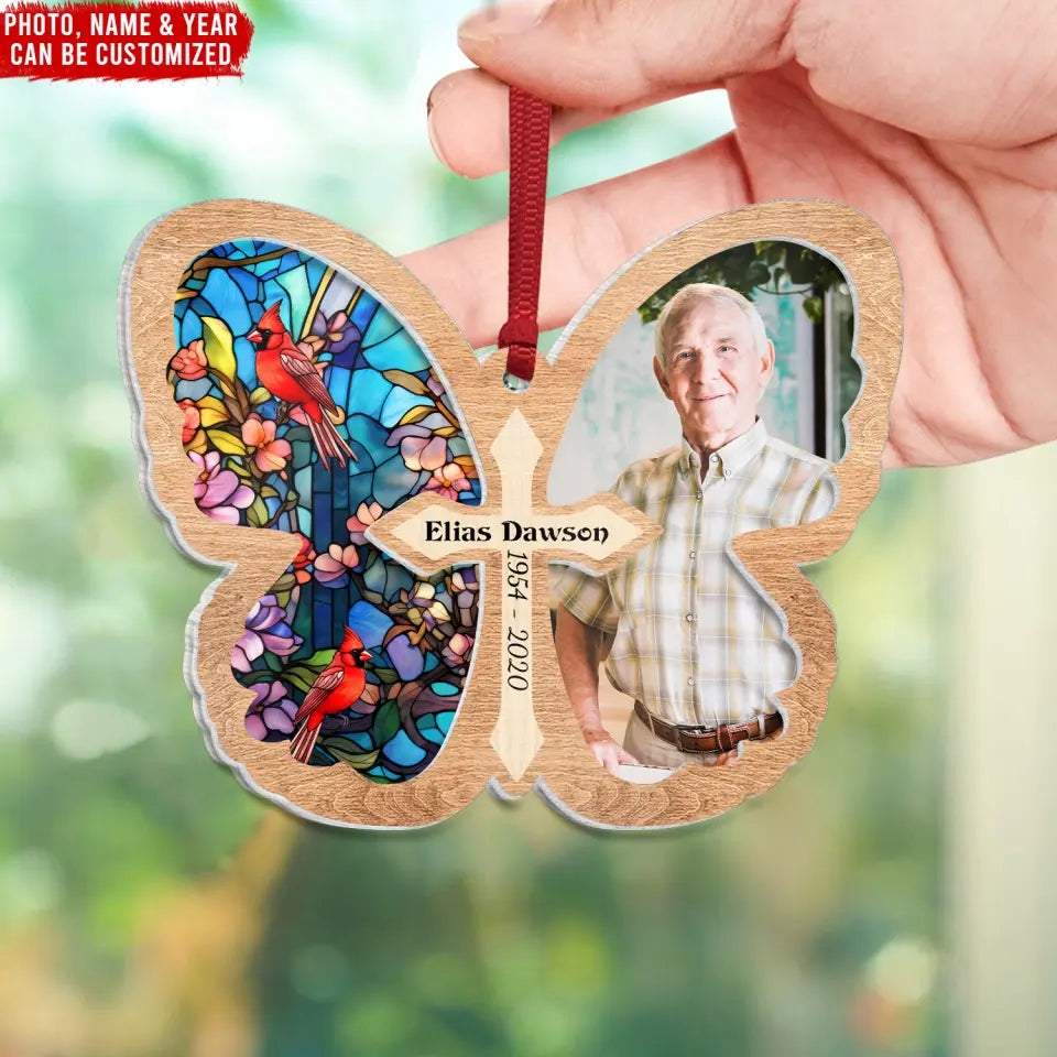 Memorial Butterfly - Personalized Suncatcher Ornament