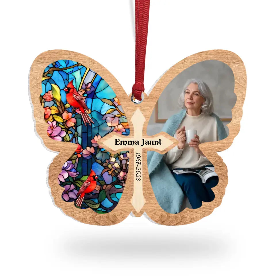 Memorial Butterfly - Personalized Suncatcher Ornament