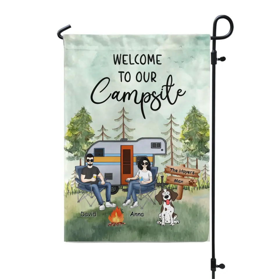 Welcome To Our Campsite - Personalized Garden Flag, Gift For Camping Lover