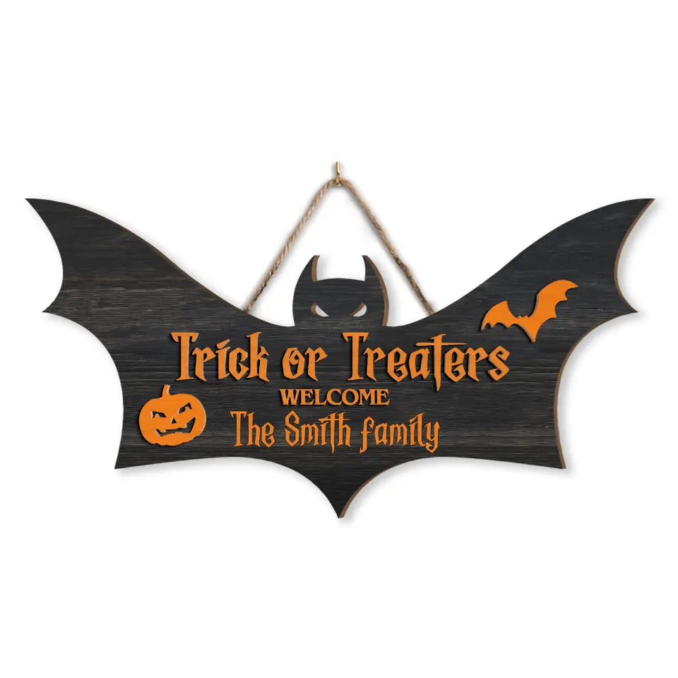 Trick Or Treater - Personalized Wood Sign, Gift For Halloween
