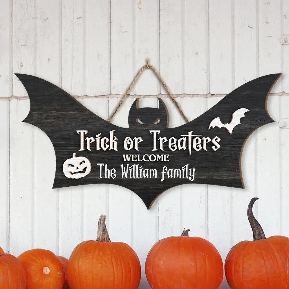 Trick Or Treater - Personalized Wood Sign, Gift For Halloween