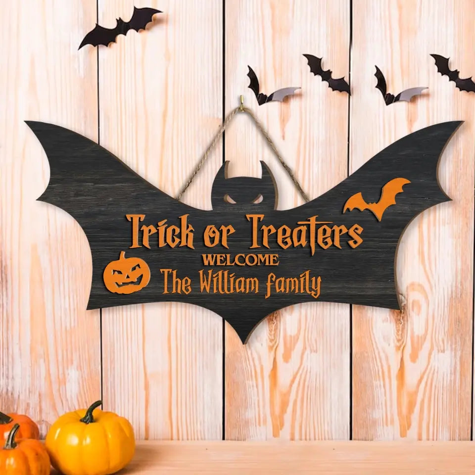 Trick Or Treater - Personalized Wood Sign, Gift For Halloween