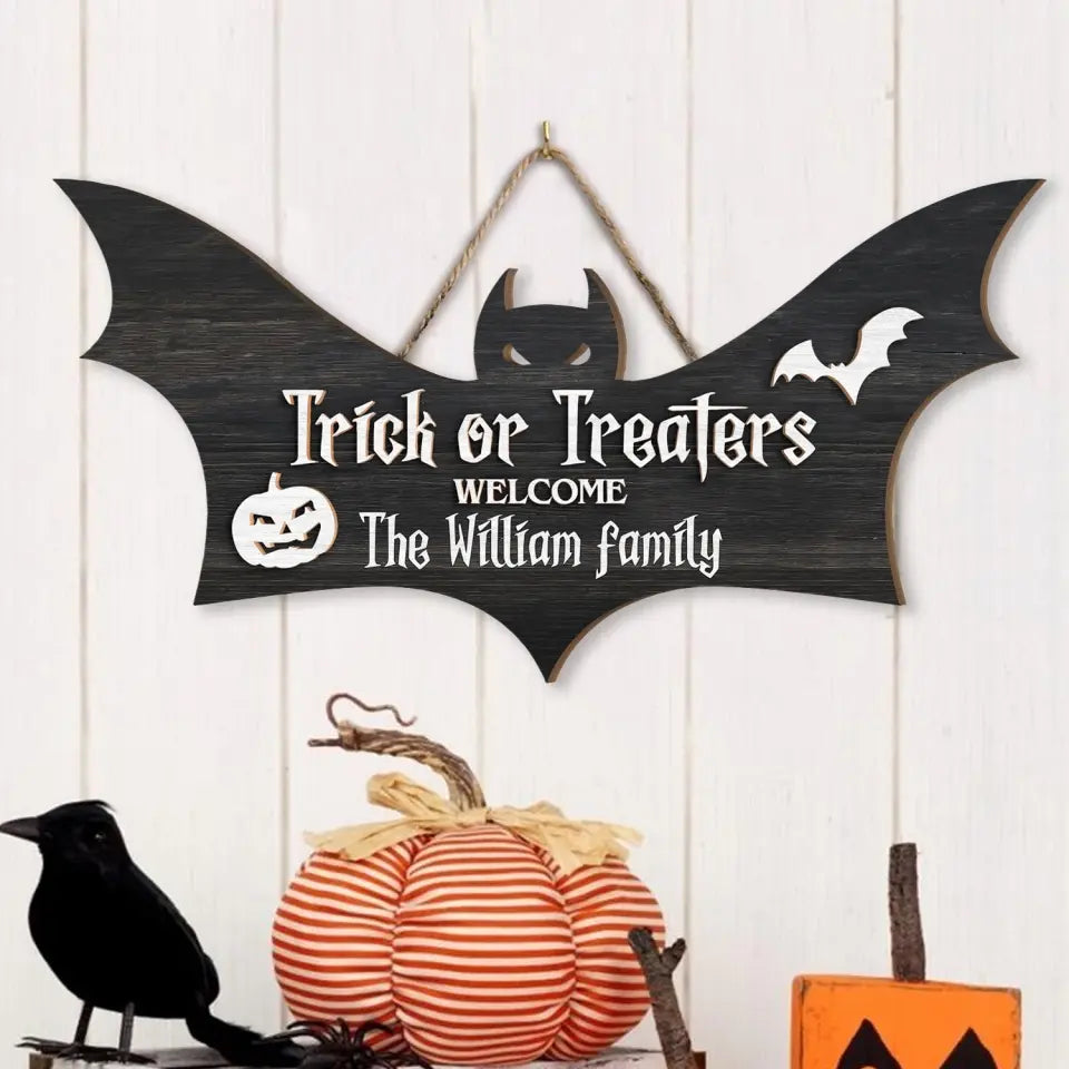 Trick Or Treater - Personalized Wood Sign, Gift For Halloween