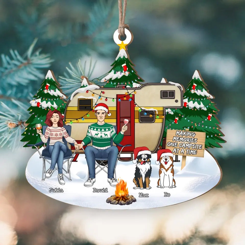 Camping Family Christmas - Personalized Ornament, Gift For Camping Lover