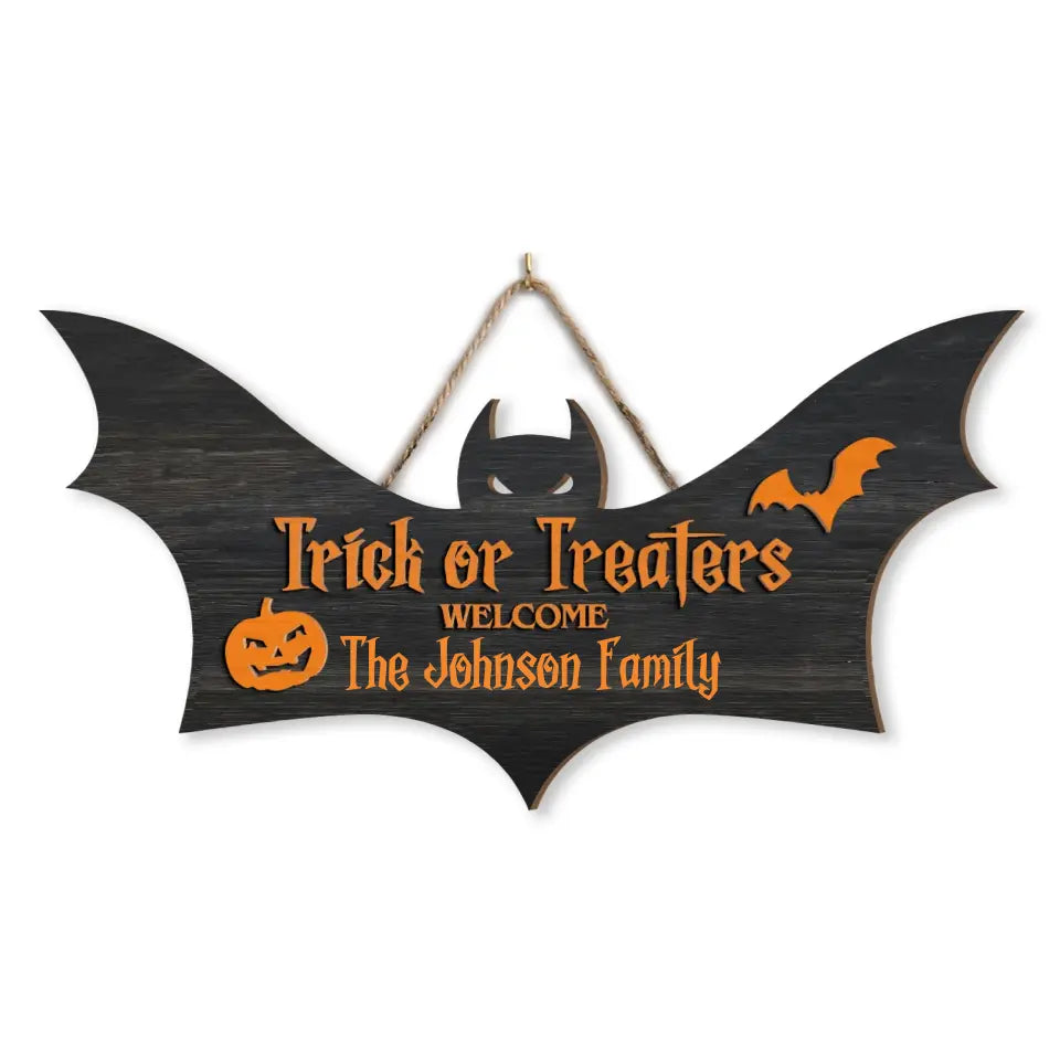 Trick Or Treater - Personalized Wood Sign, Gift For Halloween