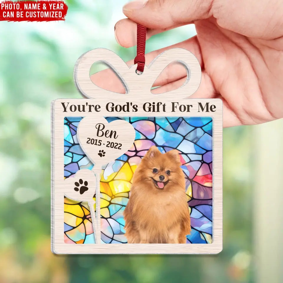 You're God's Gift For Me - Personalized Suncatcher Ornament