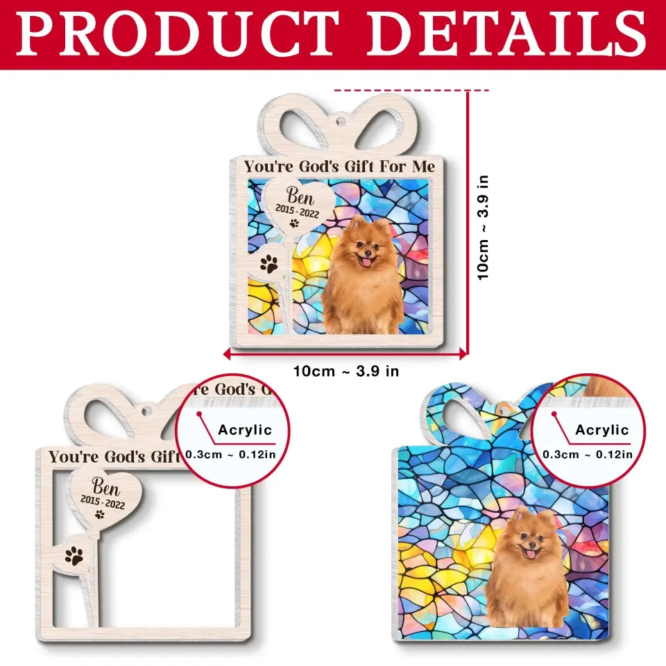 You're God's Gift For Me - Personalized Suncatcher Ornament