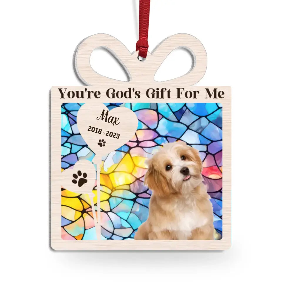 You're God's Gift For Me - Personalized Suncatcher Ornament