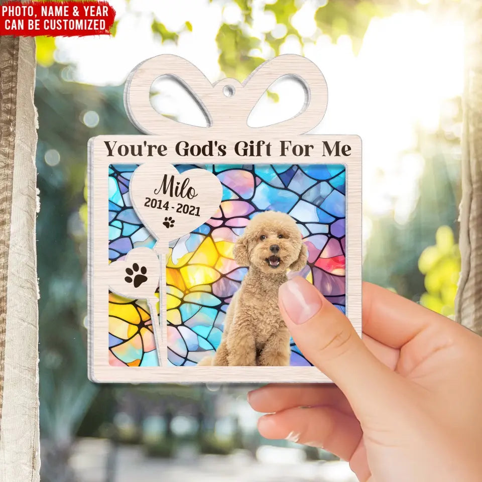 You're God's Gift For Me - Personalized Suncatcher Ornament
