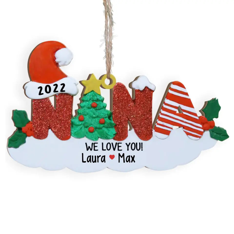 Nana Personalized Christmas Ornament - Gift for Grandmother - Personalized Grandma Ornament - Best Nana Ornament