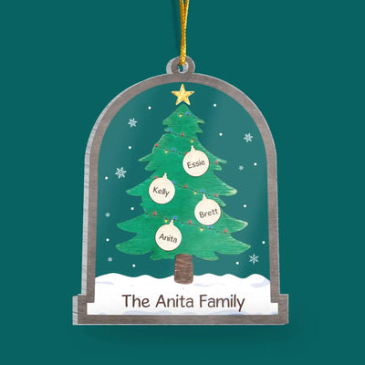 Christmas Tree Family - Personalized Acrylic Ornament, Gift For Christmas