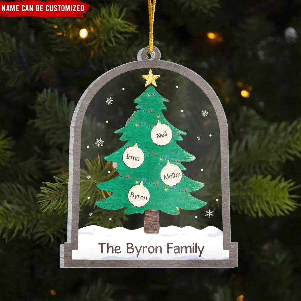 Christmas Tree Family - Personalized Acrylic Ornament, Gift For Christmas