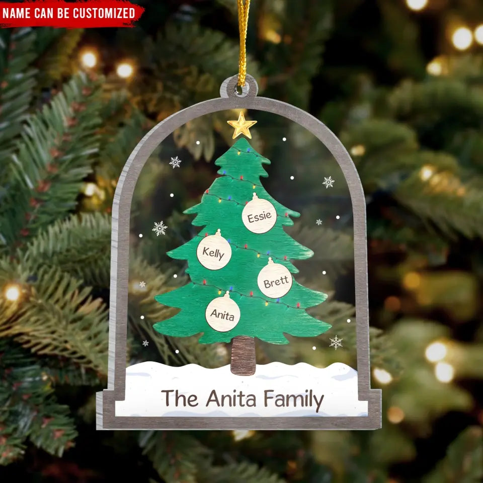 Christmas Tree Family - Personalized Acrylic Ornament, Gift For Christmas