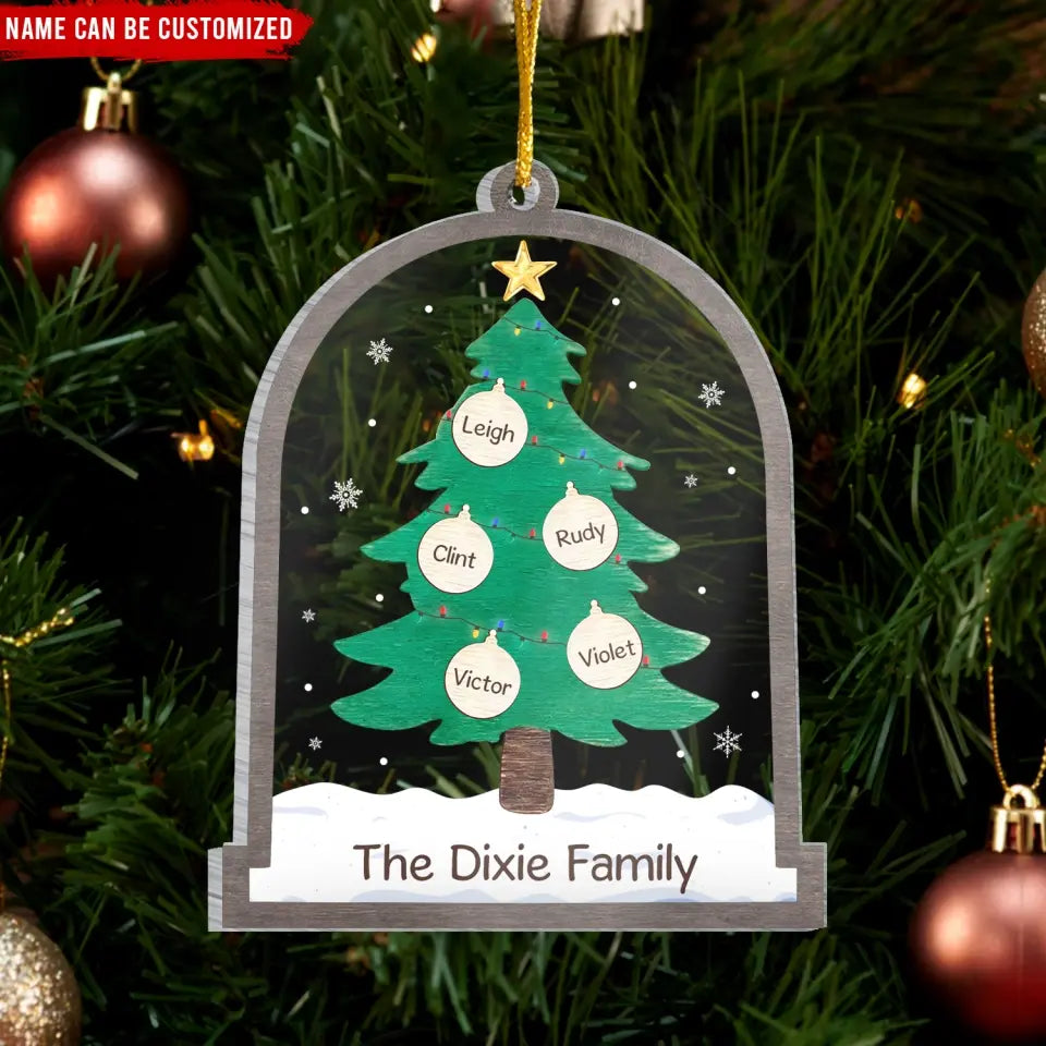 Christmas Tree Family - Personalized Acrylic Ornament, Gift For Christmas