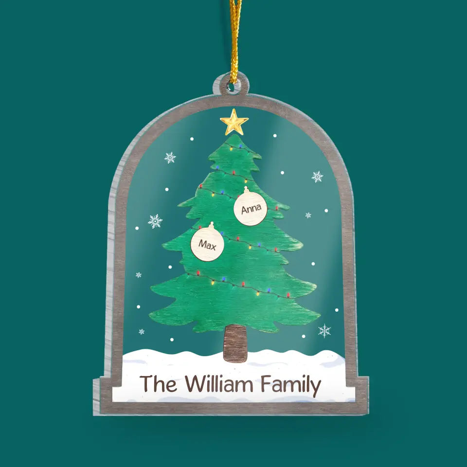 Christmas Tree Family - Personalized Acrylic Ornament, Gift For Christmas