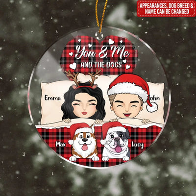 You & Me And The Dog - Personalized Acrylic Ornament, Gift For Christmas