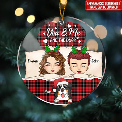 You & Me And The Dog - Personalized Acrylic Ornament, Gift For Christmas