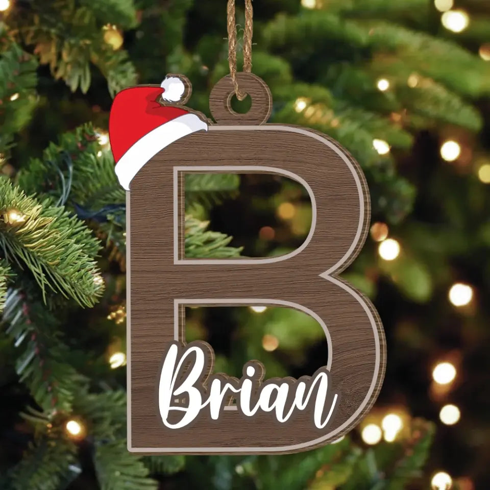 Custom Name Letter Christmas - Personalized Wood Ornament, Gift For Christmas