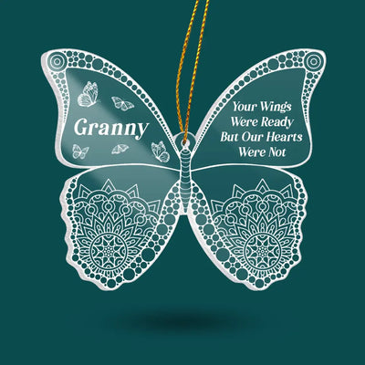 Your Wings Were Ready But Our Hearts Were Not - Personalized Acrylic Ornament, Memorial Gift