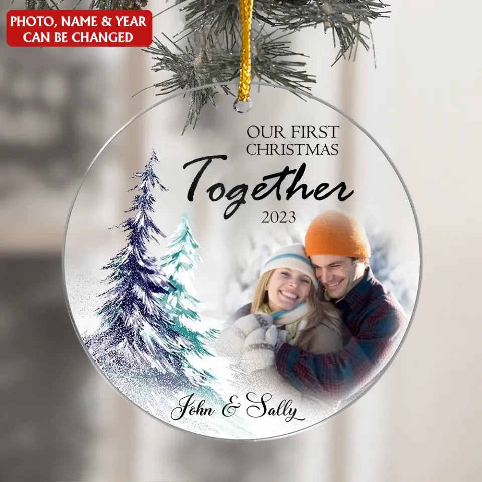 Our First Christmas Together - Personalized Acrylic Ornament, Gift For Christmas