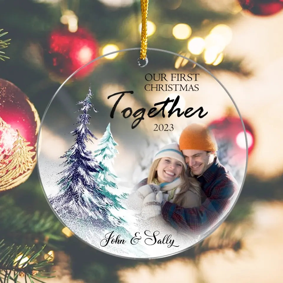 Our First Christmas Together - Personalized Acrylic Ornament, Gift For Christmas