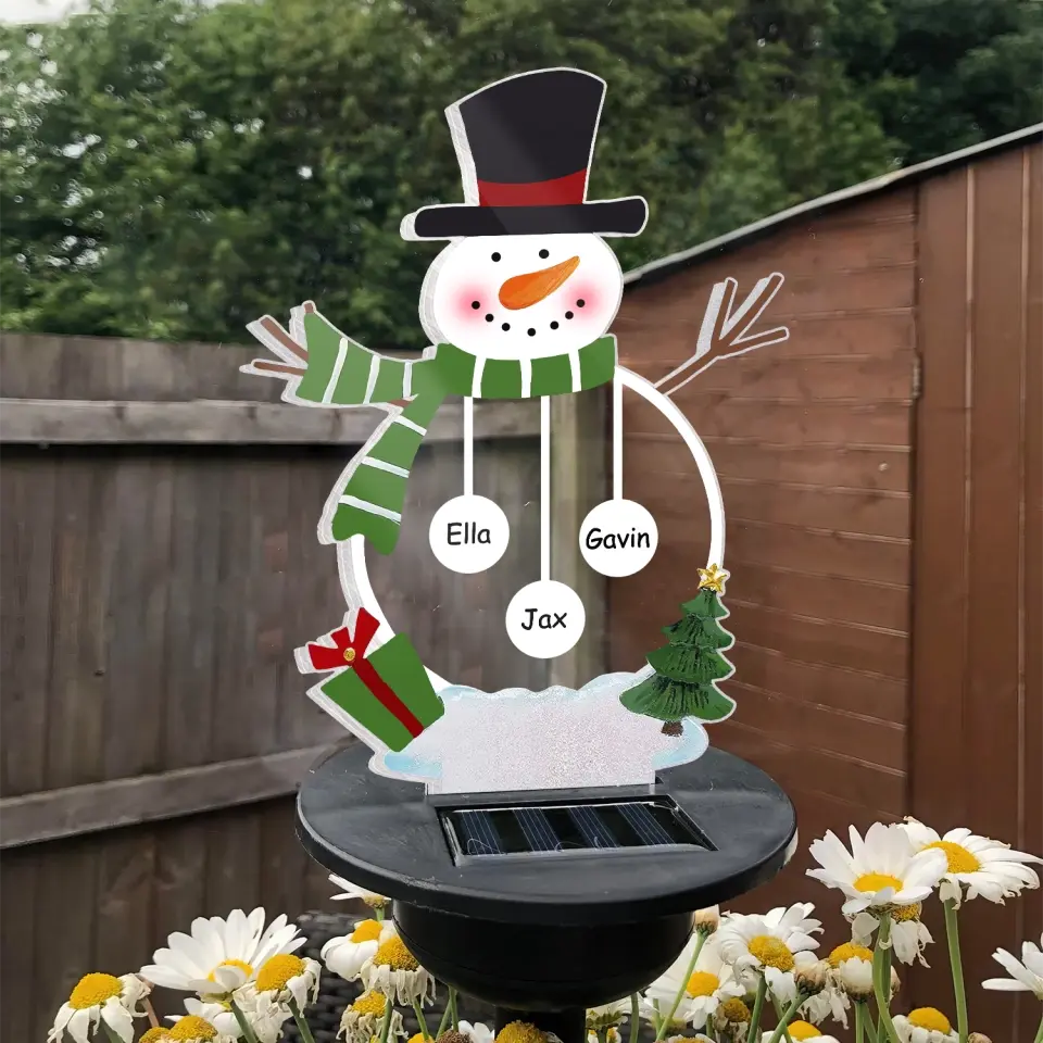 Powered Snowflake, Snowman Santa Christmas - Personalized Solar Light