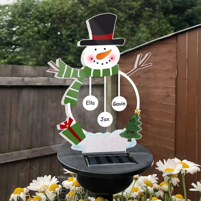 Powered Snowflake, Snowman Santa Christmas - Personalized Solar Light